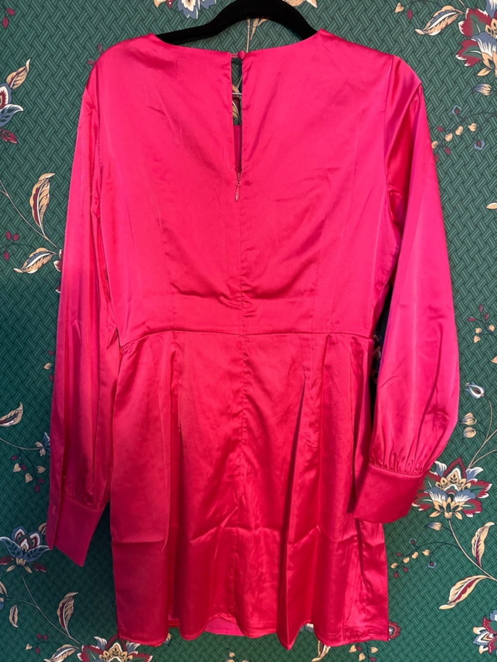 Sugarlips Two-Tone Hot Pink and Red Satin Dress - Picture 3 of 3